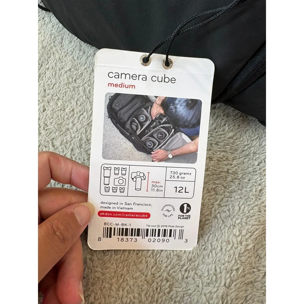 Peak Design Camera Cube Medium 12L Black BCC-M-BK-1 Modular Travel Organizer NWT